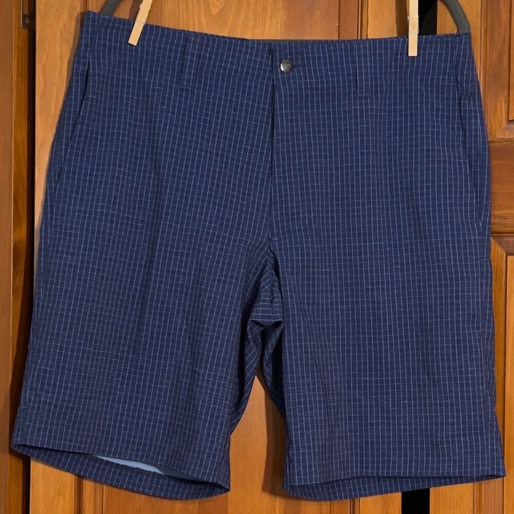 Callaway Men's Blue Plaid Performance Stretch Golf Shorts Size 36 10.5" Inseam